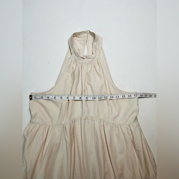 ANTHROPOLOGIE MAEVE SLEEVELESS TIERED HALTER MIDI DRESS COLOR OYSTER SIZE 8P NWT - Picture 14 of 16